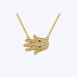 14K Yellow Gold 0.15ctw Diamond Star Necklace - 18"/1.1mm (R+J)