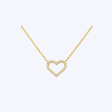 14K Yellow Gold 0.20ctw Diamond Heart Necklace - 16"/.9mm (R+J)