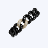 14 Yellow Gold with Ceramic Link and .57ctw Diamond Bracelet - (R+J)