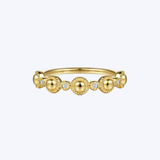 Gabriel & Co 14K Yellow Gold Bujukan .06ctw Diamond Ring - Sz 6.5
