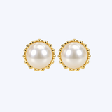 Mastoloni 14K Yellow Gold Link 5-5.5mm Freshwater Pearl Studs