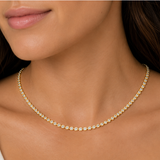 14K Yellow Gold 5.55ctw Lab-Grown Bezel Tennis Necklace - 17" (BCO)