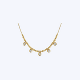 Gabriel & Co 14K Yellow Gold Bujukan Bead and .15ctw Diamond Necklace - 17.5"