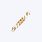 14 Yellow Gold with Ceramic Link and .56ctw Diamond Bracelet - (R+J) (Copy)