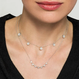Gabriel & Co 14K White Gold .36ctw Diamond Droplet Lusso Collection Necklace - 17.5"