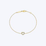 Gabriel & Co 14K Yellow Gold Heart .12ctw Diamond Bracelet - 7"