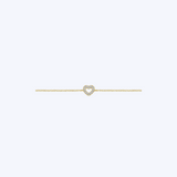 Gabriel & Co 14K Yellow Gold Heart .12ctw Diamond Bracelet - 7"