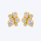14K Yellow Gold .44ctw Diamond Cluster Studs - 9x7.2mm (R+J)