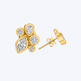 14K Yellow Gold .44ctw Diamond Cluster Studs - 9x7.2mm (R+J)