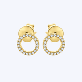 14K Yellow Gold .10ctw Diamond Circle Studs - 7mm (R+J)