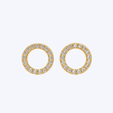 14K Yellow Gold .10ctw Diamond Circle Studs - 7mm (R+J)