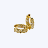 Ruchi 18K Yellow Gold Sunclassic 2.25ctw Fancy Yellow Cushion Diamond Huggie Earrings