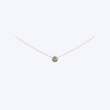 14K Yellow Gold Station Bezel-Set 0.27ctw Diamond Solitaire Necklace - 16-18" (HJ)