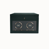 WOLF British Racing Green Double Winder with Storage & Travel Case