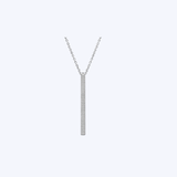 14K White Gold 0.13ctw Diamond Bar Drop Necklace - 16-18" (TSRO)