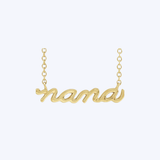 14K Yellow Gold Nana Script Pendant Necklace - 18" (STU)