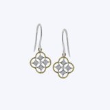 Simon G. 18K Yellow/White Gold Two-Tone 0.08ctw Diamond Accented Quatrefoil Earrings