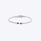 Simon G. 18K White Gold 0.39ctw Sapphire & 0.29ctw Diamond Hinged Bangle