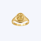 Menorah Crest Signet Ring