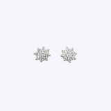 0.68ctw Diamond Cluster Flower Studs Earrings