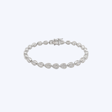 14K White Gold 6.88ctw Pear Cut Diamond Bezel Set Tennis Bracelet - 7" (VSM)