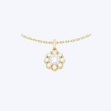 Noam Carver 14K Yellow Gold 0.86ctw Diamond Blossom Halo Pendant Necklace - 16-18”