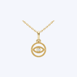Noam Carver 14K Yellow Gold Diamond Evil Eye Pendant Necklace - 0.03ctw/16-18”