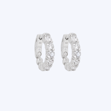 14K White Gold 1.00ctw Lab-Grown Diamond 13mm Huggie Hoops - 13mm (VSM)