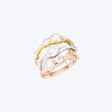 14K Yellow/White/Rose Gold 2.18ctw Diamond Triple Stack Ring (HM)