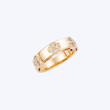 14K Yellow Gold 0.25ctw Diamond Clover Station Ring (HM)