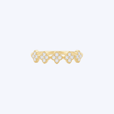 14K Yellow Gold 0.59ctw Diamond Clover Station Band (HM)