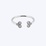 14K White Gold Open Diamond Clover Ring - 0.10ctw/7 (TSRO)