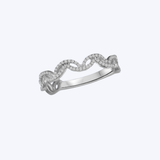 14K White Gold 0.16ctw Diamond Petal Ring - 7 (TSRO)