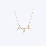 14K Yellow Gold 0.12ctw Diamond Triangle Trio Pendant Necklace - 16-18" (TSRO)