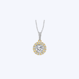 14K White and Yellow Gold 1.00ctw Diamond Necklace - 16-18" (TSRO)