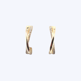 Facet Barcelona 14K Yellow Gold Twister Diamond Hoops - 0.25ctw