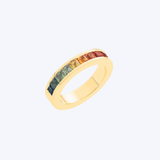 Facet Barcelona 14K Yellow Gold 2.91ctw Rainbow Sapphire Ring