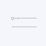 14K White Gold 16" 1mm Curb Chain - 0.98gr (EST)