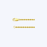 14K Yellow Gold 2.4mm Rope Chain Necklace - 18"/8.8gr (EST)