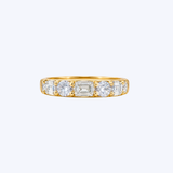 J. B. Star 18K Yellow Gold 1.85ctw Alternating East-West Emerald Cut and Round Brilliant Diamond Band