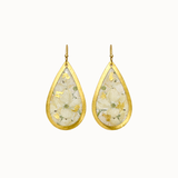 Dogwood White Medium Teardrop Earrings