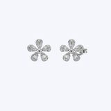 Radiant Bloom Diamond Cluster Stud Earrings