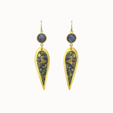 Helga Angel Wing Earrings- Gold Wire- Labradorite