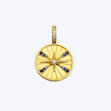 Ombre Blue Sapphire and Diamond Round Starburst Enhancer