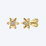 Gaby Contemporary Collection Sapphire Floral Stud Earrings