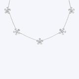Floral Diamond Station Necklace