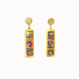 Evocateur Kandinsky Circles Medium Column Hammered Post Earrings