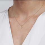 Gaby Contemporary Collection Sapphire Floral Pendant Necklace