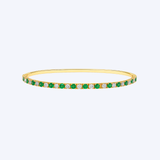 Emerald & Diamond Gold Flex Bangle