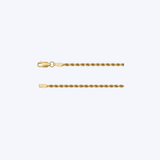 18K Yellow Gold 22" 2mm Rope Chain Necklace - 12.8gr (EST)